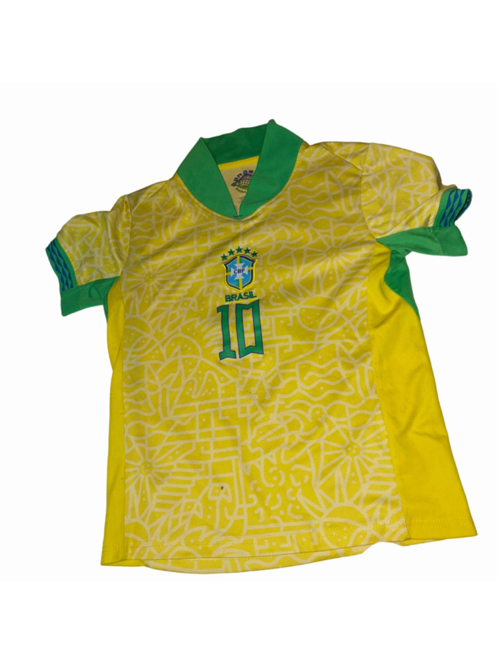 Men's Brazil Ronaldinho Soccer Jersey Size S Yellow Green